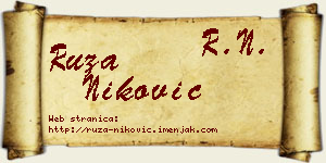 Ruža Niković vizit kartica
